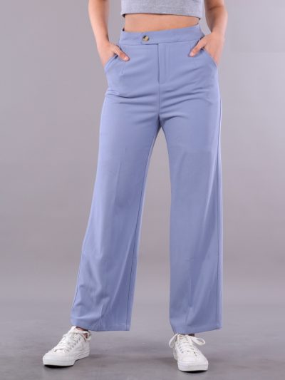 Ladies Polyester/Spandex Wide Leg Long Trouser