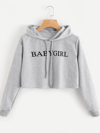 Ladies High Quality Crop Hoodie