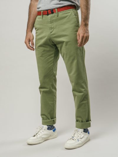Men’s Slim Fit Olive Chino Trousers