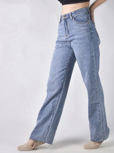 Ladies Wide Leg basic Jeans Pants