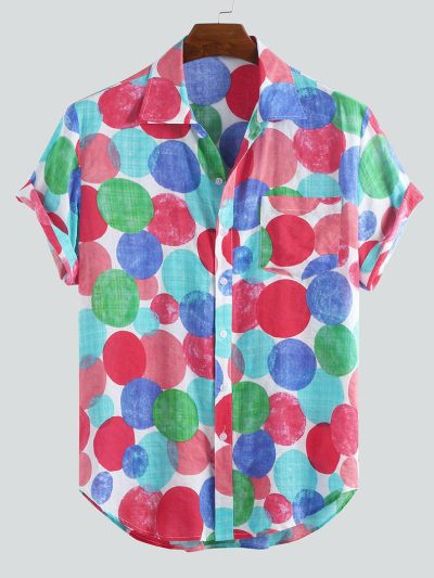 Men’s Short Sleeve Colorful Printed Shirt