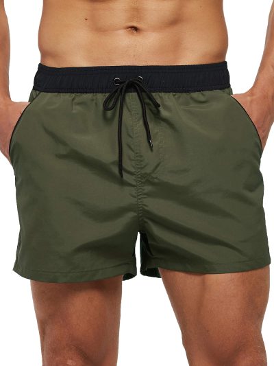 Short Length Beach Shorts With Contrast Waist