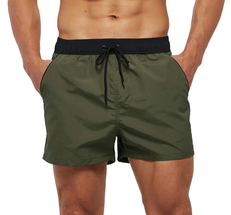 Short Length Beach Shorts With Contrast Waist